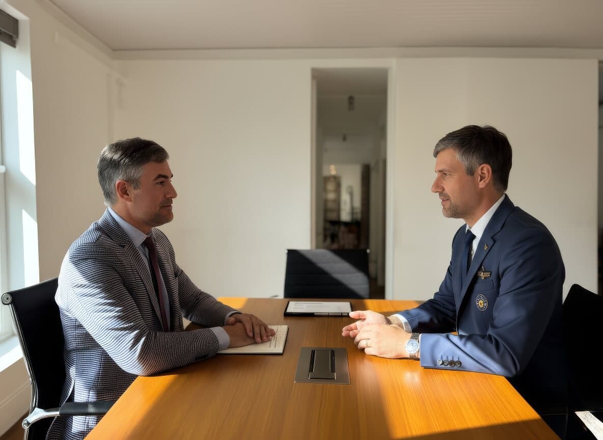 Attorney meeting with client